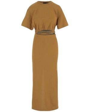 Pinko Cut-Out Waist Maxi Dress - Natural