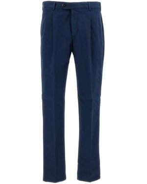 PT01 Pt Torino Pleated Straight Leg Pants - Blue