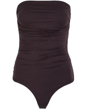 Agolde Gwyneth Ruched Stretch-Jersey Bodysuit - Purple