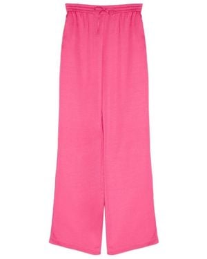 Yves Salomon Drawstring Wide-Leg Trousers - Pink