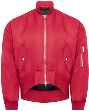 JW Anderson Boxy Zip-Front Bomber Jacket - Red