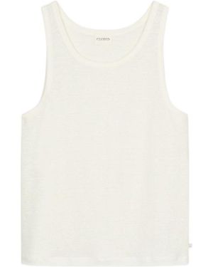 Closed Scoop-Neck Tank Top - White
