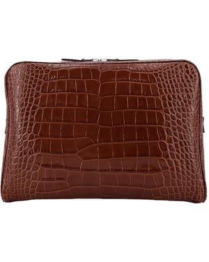 Tom Ford Embossed Clutch Bag - Brown
