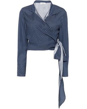 Mazzarelli Polka Dot Print Blouse - Blue