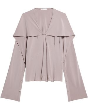 Helmut Lang Scarf V-Neck Blouse - Purple
