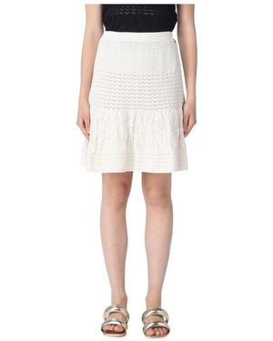 Twinset Pointelle Knit Skirt - White