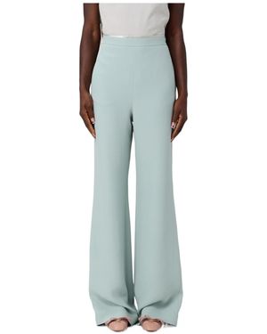 Valentino Wide-Leg Silk Pants - Blue
