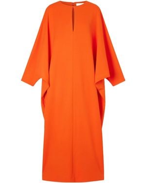 Oscar de la Renta Draped Crepe Gown - Orange