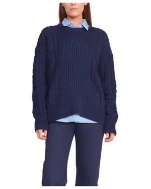 STAUD Twisted Knitted Jumper - Blue