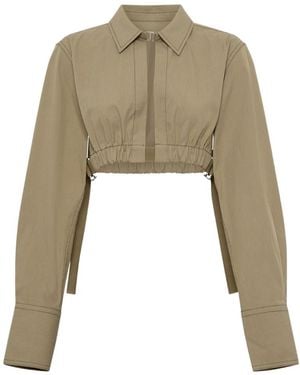 Dion Lee Cropped Elasticated Shirt - Green