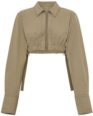 Dion Lee Cropped Elasticated Shirt - Green