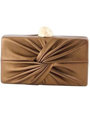 Cult Gaia Pleated Clutch - Brown