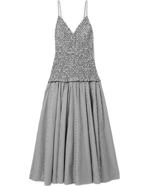 Brandon Maxwell Full Flared Midi Dress - Grey