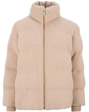 Fabiana Filippi Stand-Up Collar Zipper Cotton Jacket - Natural