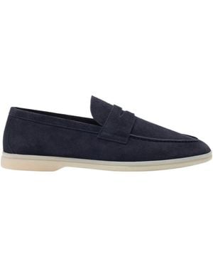 SCAROSSO Luciano Almond Toe Loafers - Blue