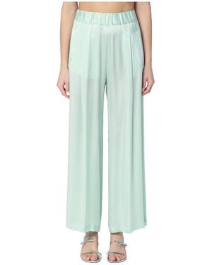 Semicouture Elastic Waist Casual Trousers - Green