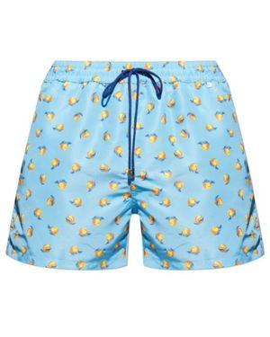 Paul Smith Peach-Print Swim Shorts - Blue