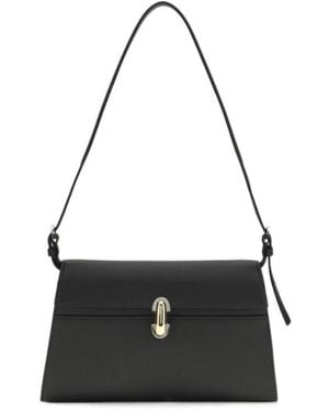 SAVETTE Symmetry Textured-Leather Shoulder Bag - Black