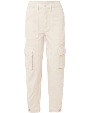 Mother The Curbside Cargo Flood High-Rise Tapered Jeans - White