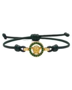 Versace Medusa '95 Crystal Leather Bracelet - White