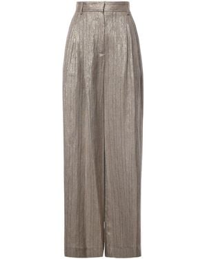 Ottod'Ame Ottod'Ame Pinstriped Wide-Leg Pants - Brown