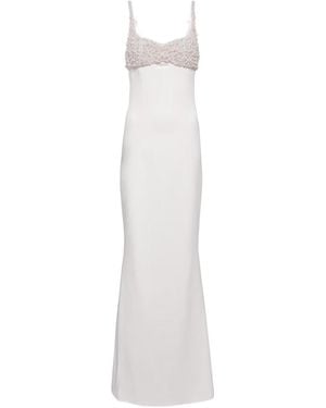 Safiyaa Bridal Beatriz Embellished Crepe Gown - White