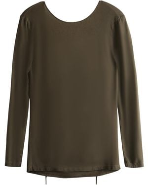 Uma Wang Lace-Up T-Shirt - Green