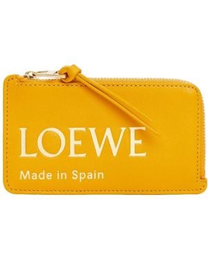 Loewe Zip Logo Cardholder Wallet - Yellow