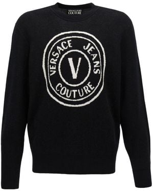 Versace Jeans Couture Couture V-Emblem Crewneck Jumper - Black