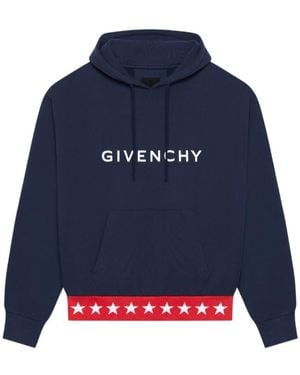 Givenchy Lightning Printed Drawstring Hoodie in Blue for Men