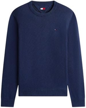 Tommy Hilfiger Tommy Flag Embroidery Lightweight Slim Jumper - Blue