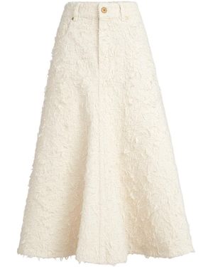 Brunello Cucinelli Denim Midi Skirt - White