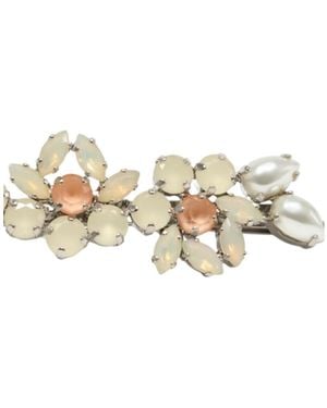 Simone Rocha Heart-Shaped Flower Hair Clip - White
