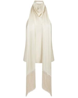 Nina Ricci Halterneck Fringe-Detail Top - White