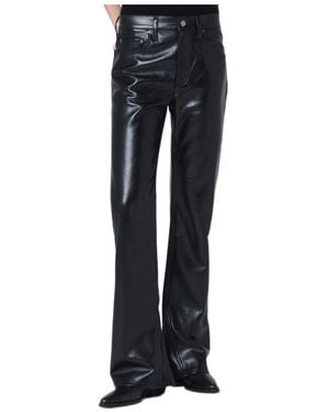 Agolde Coated Flared Pants - Black