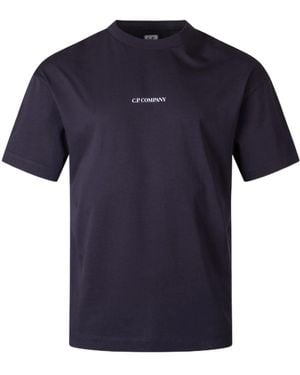 C.P. Company Logo Crew Neck T-Shirt - Blue