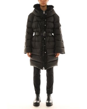 Ermanno Scervino Belted Hooded Coat - Black