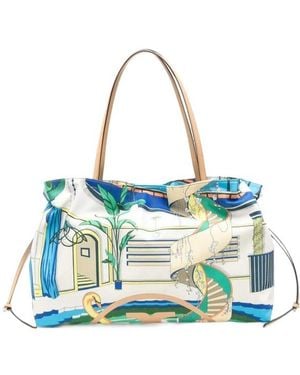 Tory Burch Ella Graphic-Print Tote Bag - Blue
