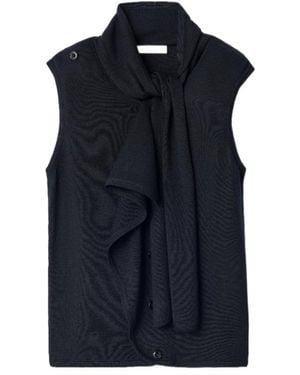 Lemaire Scarf Detail Sleeveless Jacket - Blue