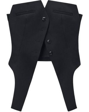 Alexander Wang Button-Up Sleeveless Vest - Black