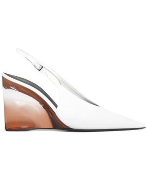 Alaïa Pointed-Toe Wedge Slingbacks - White