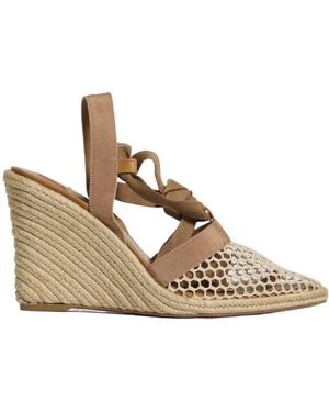 Christian Louboutin Pointed-Toe Wedge Sandals - Metallic