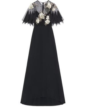 Valentino Embroidered Cady Couture Gown - Black