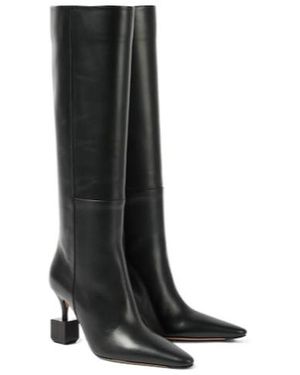 Jacquemus The Bisou Leather Knee-High Boots - Black