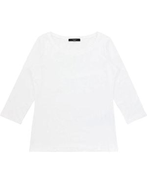 Weekend by Maxmara Round Collar And Long-Sleeved T-Shirt - White