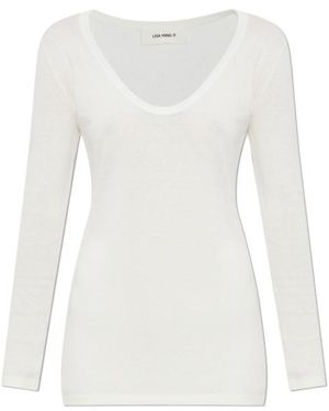 Lisa Yang Amalea Scoop-Neck Top - White