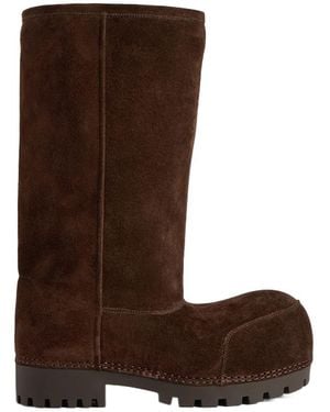 Balenciaga Alaska Fur High Boot - Brown