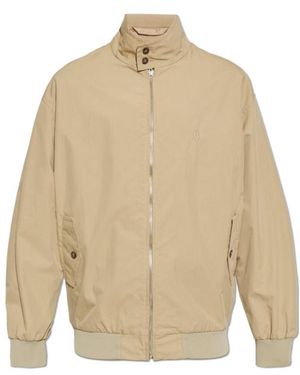 MM6 by Maison Margiela High Neck Zipped Jacket - Natural