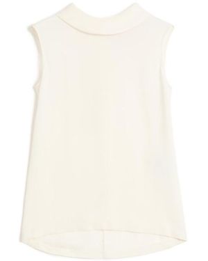 Valentino Curved Hem Sleeveless Blouse - White