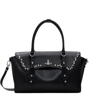 Vivienne Westwood Studded Top Handle Shoulder Bag - Black